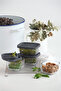 Cube Glass Storage Container Set of 2 Small Size 270 ml Square Gray Plastic with Lid (Breakfast)
