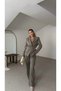 Buttoned Sleeve, Front Veer Detail, Lined Jacket and Trousers Set - 6