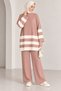 Women's Standing Collar Tricot Suit with Detailing and 2-Piece Pants - 4