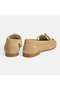 Women's Beige Slip-On Suede Loafer with Lock Accessories - 7