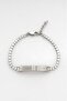 White Stone Plate Steel Bracelet