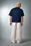 Stone Linen Super Baggy Men's Trousers - 4