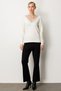 V-Neck Sweater with Stone Collar - 2
