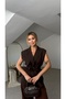 Aller Detailed Belted Vest - 6