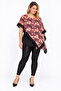 Women's Large Size Black Chiffon Cape Tunic with Viscose Undershirt 65n31536