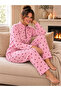 Zippered Waffle Knitted Long Sleeve Women's Pajama Set