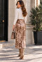 Narrow Leopard Velvet Skirt - 4