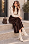 Seat Brown Tight Skirt - 4