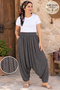 Women's Plus Size Elastic Pocketed Patterned Local Style Shalwar