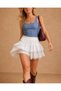 Ecru Lace Embroidered Short Skirt Cowboy Skirt
