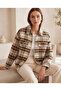 Plaid Patterned Cashmere Double Pocket Jacket