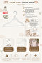 Wooden 8000 3-7 Years Old 30cm Children's Hanger with Bar White Color 6 Pieces