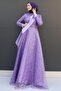 Simay Tesettür Evening Dress Lilac - 3