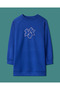 Çiçek Aplikeli Bisiklet Yaka Sweatshirt - 5