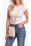 Women's Zippered Scholarship Stylish Gold Covered Long Strap Multi-Compartment Cross Shoulder Bag - 2