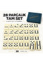 Premium domino set with luxury leather box, 28 pieces, spinner, double 6 melamine stones, family games for 2-4 players. - 2