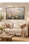 Vintage Wildflowers Canvas Wall Art With Outer Frame , Spring Field Landscape for Farmhouse Decor - 5
