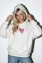 Women's Oversize Sweatshirt Hoodie No Fear Printed White – Hooded, Kangaroo Pocket - 5