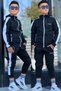 Boy's Scuba Potential Thick Striped Hooded Diving Fabric Tracksuit Set Esf7026