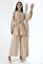 Women's Hijab Ayrobin Belted Tunic Trousers Double Set