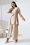 Women's Hijab Ayrobin Belted Tunic Trousers Double Set - 6