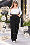 Women's Loose Jeans Plus Size High Waist Loose Leg Model Flexible Black Denim Pants