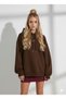 Women's Three Thread B Printed K Hooded Cotton Inside Soft Textured Regular Cut Sweatshirt