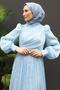 Silk Hijab Dress Baby Blue - 5