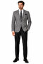 Slim Fit Men's Suit with Cashmere Jacket – Gray Jacket, Black Trousers, Shirt - 6