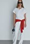 Ecru Josie Oversize Polo Collar T-Shirt