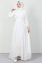 Cross Front Chiffon Dress White - 4