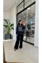Sequined Embellished Suit Navy Blue - 3