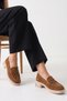 Women's Genuine Leather Loafer Thick Sole Casual Shoes Santoni Brown Suede
