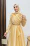 Eliza Hijab Evening Dress Gold - 2