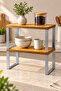 2 Pieces of Natural Wood Handmade Cabinet Organizer Plate Cup Bathroom Shelf - 4