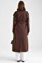 Oversized Water-Repellent Trench Coat with Cape and Epaulet Detail K. Brown 6897 - 7