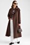 Oversized Water-Repellent Trench Coat with Cape and Epaulet Detail K. Brown 6897 - 6