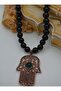 Fatma Ana Eli Necklace Crystal Cord - Black - - 3