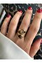 Gold Steel Anti-Tarnish Thick Tiger's Eye Ring - 5