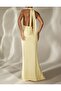Halter Neck Maxi Dress with Scarf Detail Yellow - 2