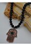 Fatma Ana Eli Necklace Crystal Cord - Black - - 4