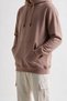 3 İp Men's Brown Hooded Casual Sweatshirt with Kangaroo Pocket - 8