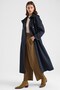 Reglan Sleeve Trench Coat with Epaulet and Cape Detail, Water Repellent, Dark Blue 6898 - 3