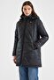 Removable Hooded Plus Size Quilted Coat Black 6906 - 3