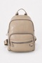 Women's Beige 4-Compartment Soft Leather Zippered Backpack – Adjustable Strap with Leather Detail - 2