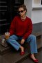 Bisiklet Yaka Pamuklu Basic Sweatshirt