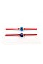 Blue and Navy Blue Glass Evil Eye Bead Red String Double Set Adjustable Bracelet Bx0025 - 3