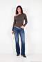 Boat Neck Double Layered Look Blouse Women's Bluz 5866954 - 2
