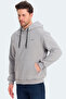 Kickson in Men's Hooded Pocket Gray Sweatshirt - 4