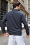 Smoked Stand Collar Men's Knitwear Cardigan with Double Zipper Pockets E7198 - 3